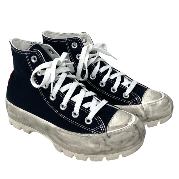 Converse Ctas Lugged Dirty Black Skate Women's Canvas Shoes Custom 571211C-WDBW - Picture 2 of 10